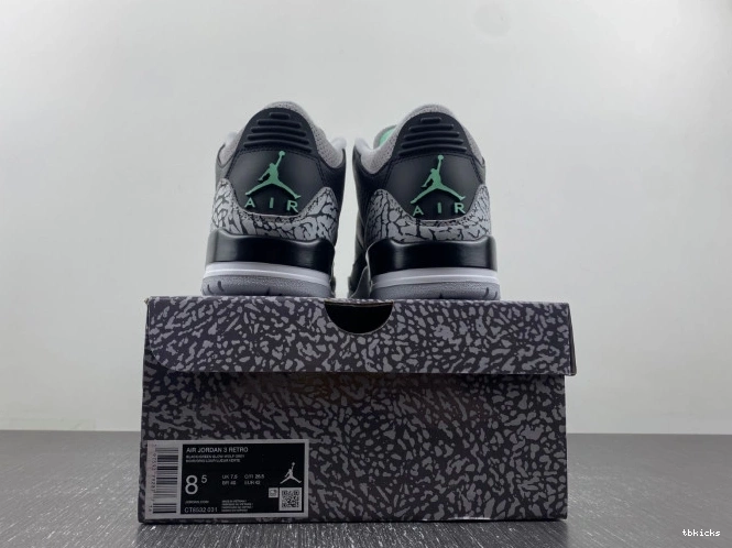 Rep TBK 3 Glow Jordan CT8532-031 Green Air 0725